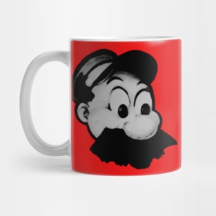 mustachioed man in a cap Mug